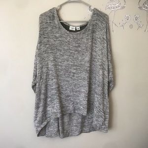 Gray high-low top